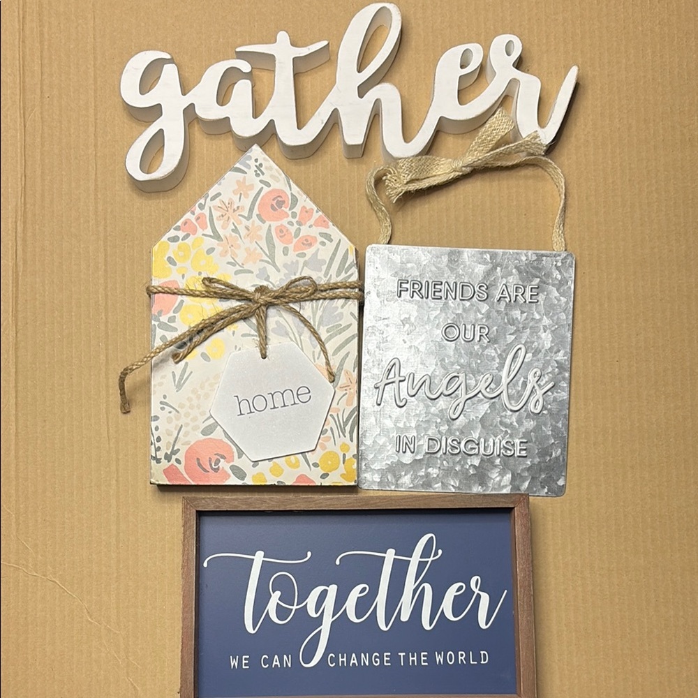 Decorative Wall Art Set with Inspirational Quotes